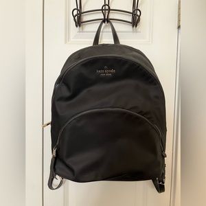 kate spade Black Nylon Backpack with Gold Logo